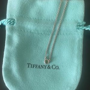 Tiffany Elsa Peretti Green stone Necklace in sterling silver